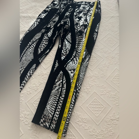 HALPERN Sequin Black and Silver Women's Pants - Picture 11 of 16